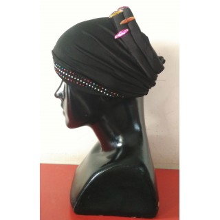 Cotton Hijab Bonnet Cap-Black